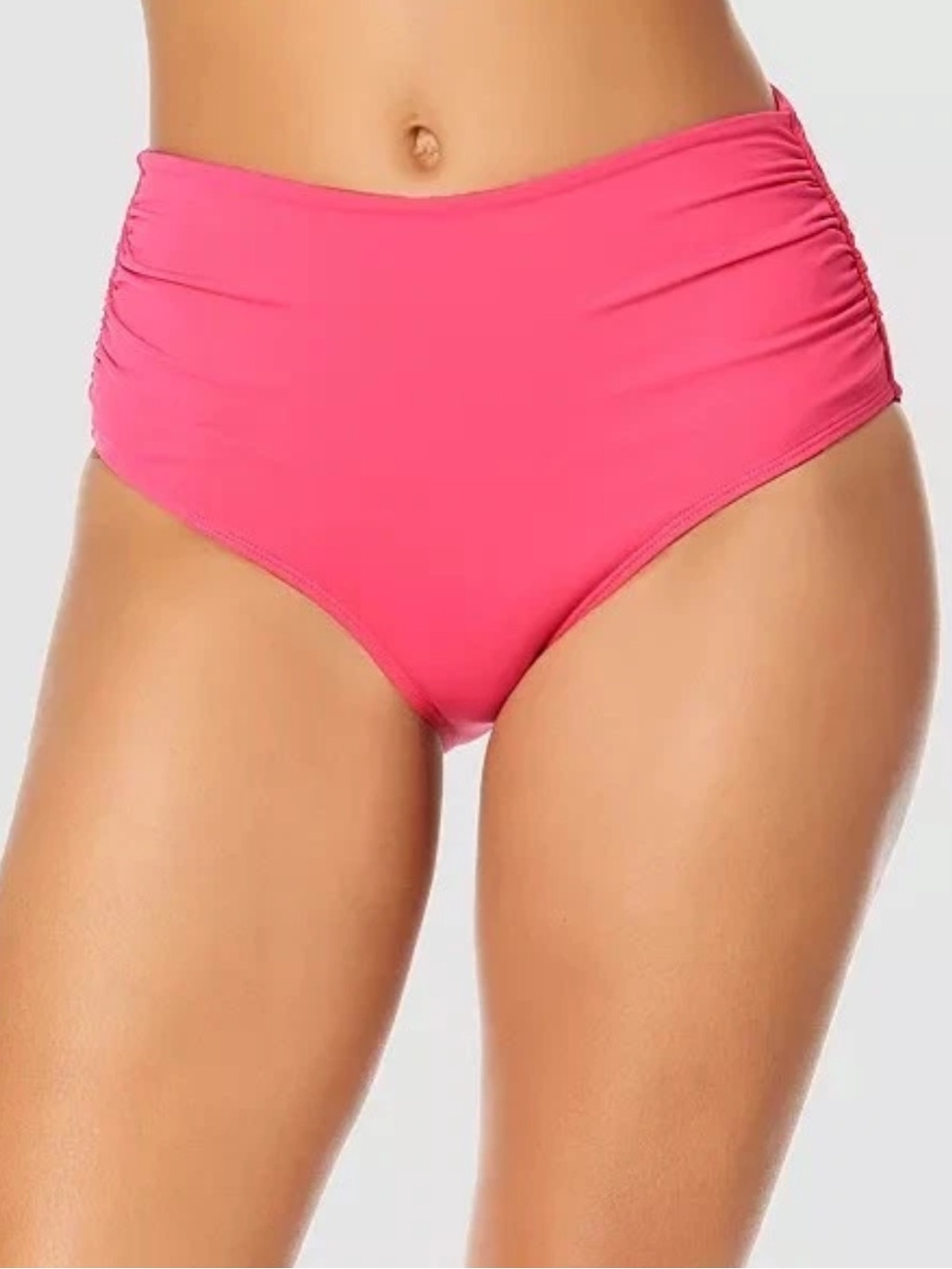 Anne Cole Live In Color High Waisted Convertible Shirred Bottom